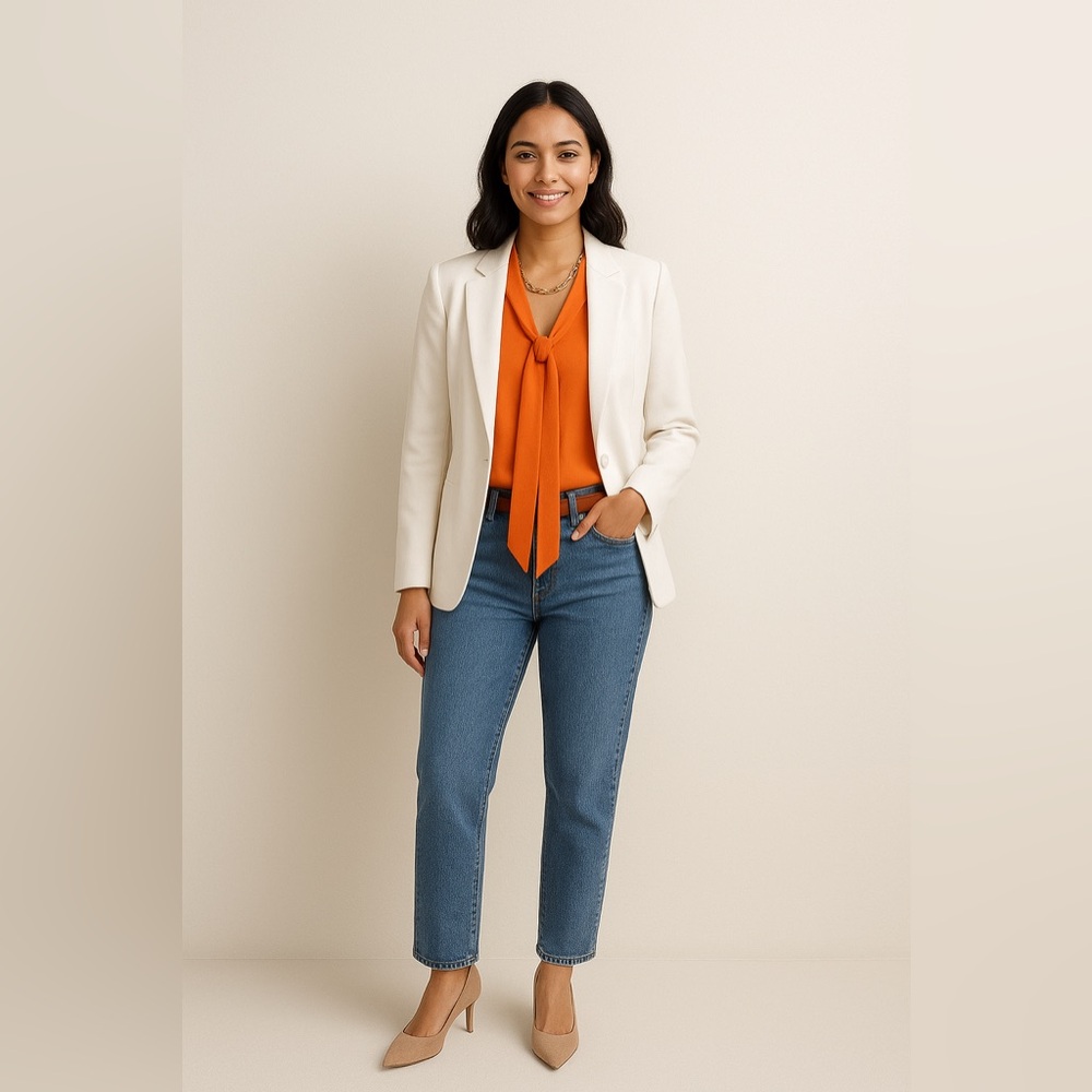 Bar III Bright Orange Blazer XXS